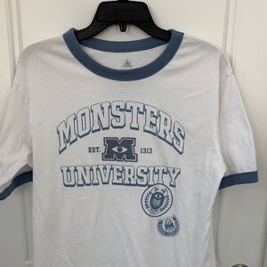 Disney White and Blue Monsters University Ringer Tee